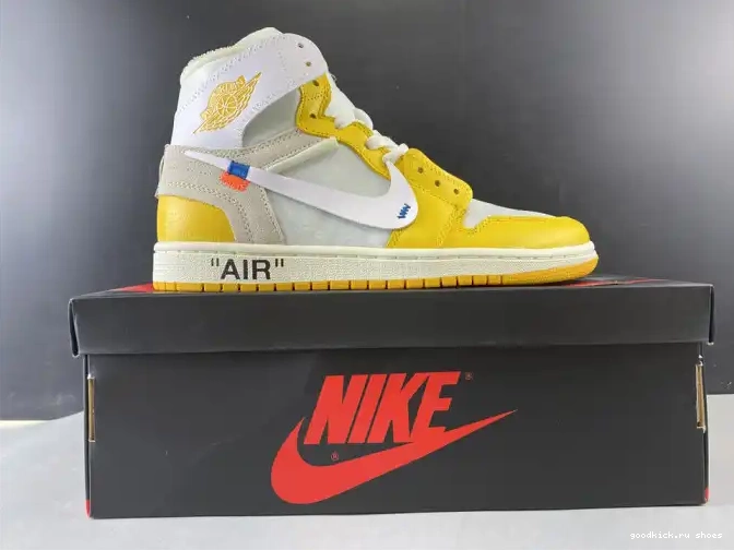 Air NRG Dark Yellow-Cone 1 AQ0818-149 Powder White Off-White x Jordan 0524